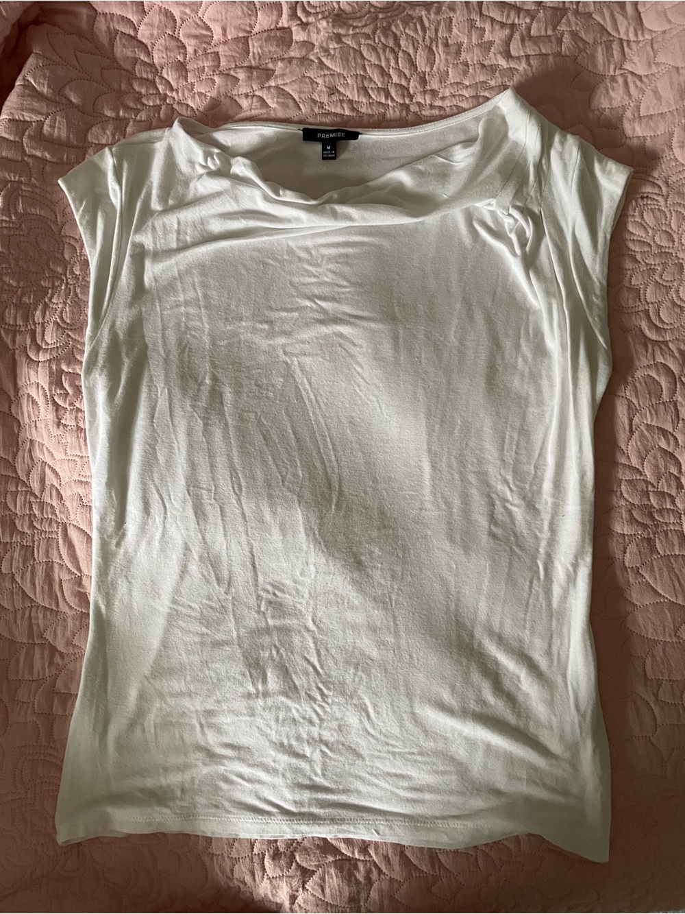 Premise White Cap-Sleeve Jersey Tee